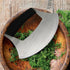 KAYCROWN Mezzaluna Knife: Pizza Cutter Salad Chopper - Stainless Steel Sharp Rocker Ulu Knife with Cover