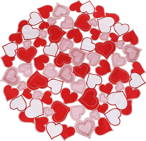 Simhomsen Small Embroidered Love Heart Tablecloth, Round 34 inches for Wedding Anniversary or Engagements