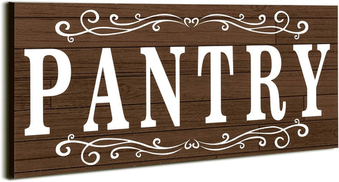 Pantry Sign Wall Decor, Farmhouse Wooden Rustic Retro Hanging Art for Home Room Holiday Decoration