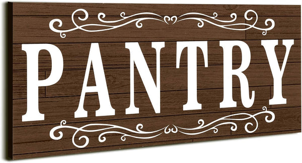 Pantry Sign Wall Decor, Farmhouse Wooden Rustic Retro Hanging Art for Home Room Holiday Decoration