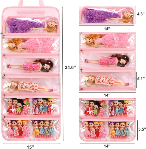 JIANYA Dolls Storage Bag Toys Display Carrying Storage Organizer Clear View Compatible with All Surprise Dolls Small