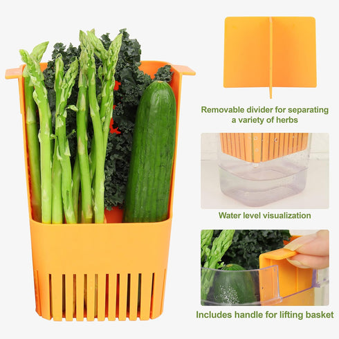Set: 3 Pack Saver+1 Pack Scissors+2 Pack 3 LUVCOSY Herb Keeper Herb Herb Herb Stripper, BPA-Free Plastic Herb Container