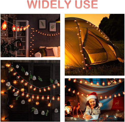 30 AceList LED Red Lantern String Lights for Bedroom Patio Garden Holiday Home Indoor Decorations, Mini Kerosene Lights