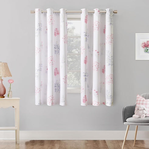 2 80% Room,63 Inch XTMYI Pink Girl Nursery Curtains for Baby Panels Blackout Patterned Printed Neutral Watercolor
