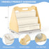 NANATI Solid Pine Wood Kids Bookshelf, Double-Sided Nursery Book Shelves, Portable Toddler Bookshelf, Montessori