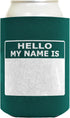 Personalized Can Cooler Hello My Name is Name Tag Set, 6-Pack Can Drink Sleeves and Marker