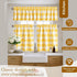 3 Set, 2 26x36 Inch 54x18 Inch, Native Fab Buffalo Check Short Window Curtains, Piece Tier and Valance Tiers