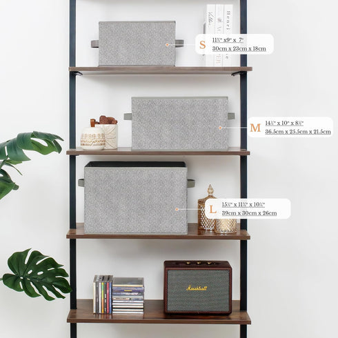 GRANNY SAYS Storage Baskets for Shelves, Fabric Storage Bins, Collapsible Boxes, Gray, Large, 3-Pack