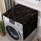 Black Marble Pattern Washing Machine Dryer Top Cover, Dust-Proof Refrigerator Cover with Storage Pockets, Kitchen