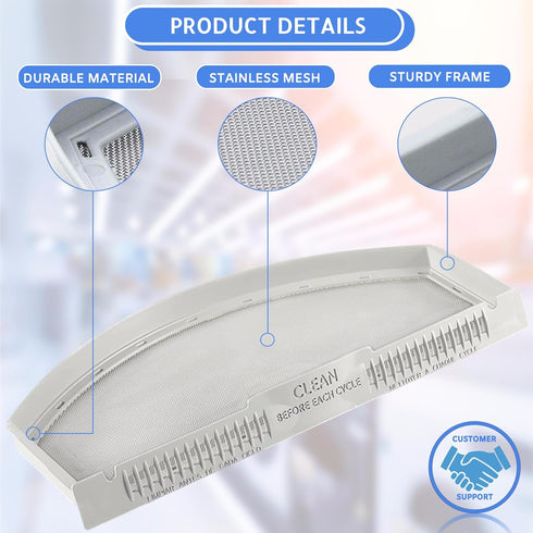 WE03X23881 Dryer Lint Screen Replacement for GE, Lint Trap Filter for GTD65EBSJ3WS, GTD42EASJ2WW, GTD33EASK0WW