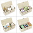 Hipiwe Seagrass Storage Basket Bin, Hand-Woven Wicker Basket with Lid for Organizing Bathroom Supplies