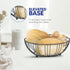 RICCLE Double Layer Metal Wire Fruit Basket with Banana Hanger for Kitchen Countertop, Produce and Vegetables Holder
