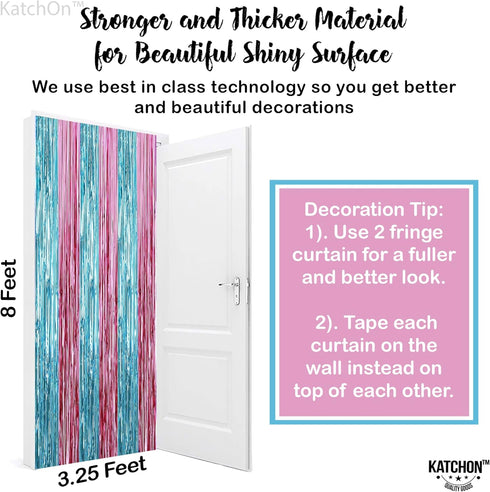 KatchOn XtraLarge Pink and Blue Streamers, 3.2 x 8 Ft, Pack of 2 for Gender Reveal Decorations