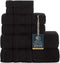Qute Home 6-Piece Bath Towels Set, 100% Turkish Cotton Premium Quality Bathroom