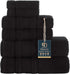 Qute Home 6-Piece Bath Towels Set, 100% Turkish Cotton Premium Quality Bathroom