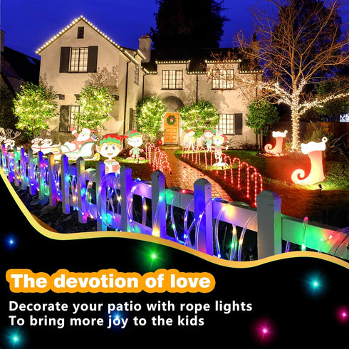 66ft 200 16 LED Rope Lights Indoor with USB Powered, LED String Lights Outdoor Waterproof, Tube Lights with Color