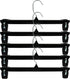 HangOn Recycled Plastic Pants Hangers with Ridged Clips, 12 Inch, Black, 10 Pack