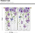 Purple Floral Butterfly Kitchen Curtains Rustic Flower Small Short Cafe Window Curtains Farmhouse Spring Plant Botanical Rod Pocket Bathroom Window Drape Treatment Tier Curtains(27.5x39 Inch)