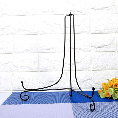 1 PCs Black Plate Stand for Display, Plate Holder Display Stand, Photo Frame Holder Stand, Iron Easel Classic Display Stand for Bowl Plate Photo Frame Book Artwork(12 inch)