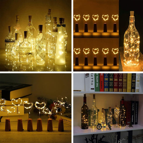 16 Pack 20LED VOOKRY Wine Bottle Lights with Cork, Fairy Lights Battery Operated Mini Copper Wire Cork Lights