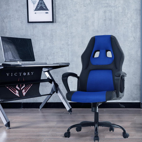 BORGEBY 360Swivel, Blue Massage Gaming Chair for Kids, Ergonomic Office Chair Computer Chair with Adjustable High Back