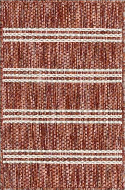 Unique Loom Jill Zarin Outdoor Collection Area Rug - Anguilla (Rust Red/Ivory, 2' 2' x 3' 1' Rectangle)