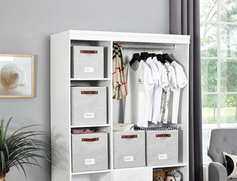 DECOMOMO Storage Bins, Cube Storage Bin with Label Holders, Fabric Storage Cubes for Organizing