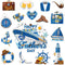 Capoda 16 Pcs Father's Day Magnetic Decorations, Happy Father's Day Ship Car Magnets for Birthday Party Supplies