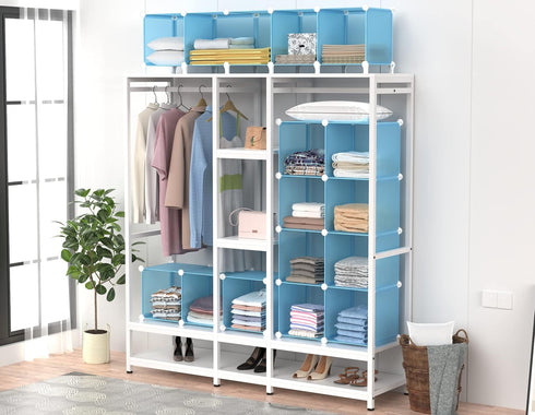 HOMIDEC 9-Cube Closet Organizer, Portable Storage Shelves for Clothes, Closet Organizer for Garment Racks, Wardrobe,