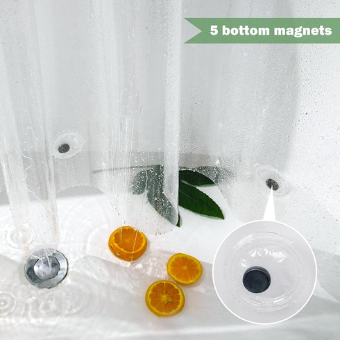 UFRIDAY Stall Clear Shower Curtain Liner, 48 x 72 inches Heavy Duty Waterproof Transparent PEVA with 3 Magnets Bottom