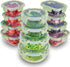 FineDine 24 Piece Glass Storage Containers with Lids - Leak Proof Dishwasher Safe Food Storage for Meal Prep