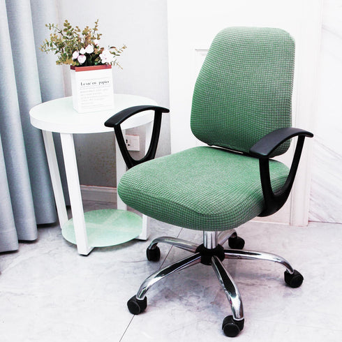 Computer Office Chair Cover - Stretchable Universal Chair Covers Rotating Chair Slipcover (ZZ Green Walf Checks)