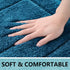 Buganda Bathroom Rugs, 24" x 16", Peacock Blue Soft Microfiber Bath Mats, Non-Slip Shaggy Carpet for Bathroom Floor