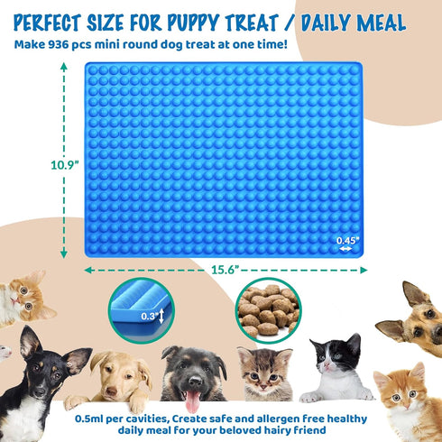 Silicone Mini Round Shape Molds, 2-Pack 468 Cavities Tiny Baking Molds for Dog Treats, BPA Free Food Grade