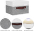 ANMINY Storage Boxes with Lids Washable Decorative Storage Bins Basket with PU Leather Handle Foldable Linen Fabric Storage Cubes Containers for Home Closet Organizer - Gray White, Small Size by ANMINY
