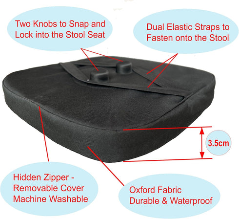 Outward Gear 10-Inch Seat Cushion for Square Collapsible Stools (Exclude Stool), Original & Authentic Thick Chair Pad