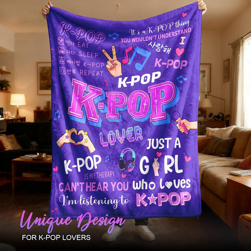 60''x50'' Kpop Gifts Blanket for Teen Girls - K Pop Gifts for Teen Girls Women K-Pop Fans Music Lovers, Kpop Merch