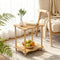 THUMEYE 2-Tier Low Side Table 17H, Space-Saving Small Nightstand with Solid Wood Legs,