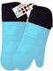 Extra Long Professional Silicone Oven Mitt, Heat Resistant Pot Holders, Flexible Gloves, Aqua, 1 Pair