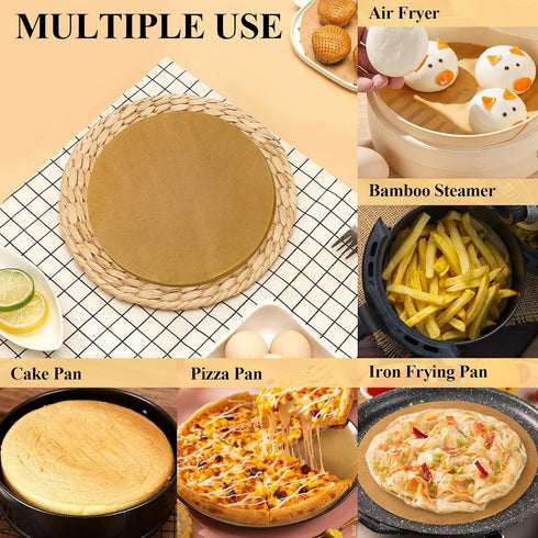 9 Inch Parchment Paper Rounds, 100PCS Unbleached Precut Baking Sheets for Round Cake Pans, Springform Pan