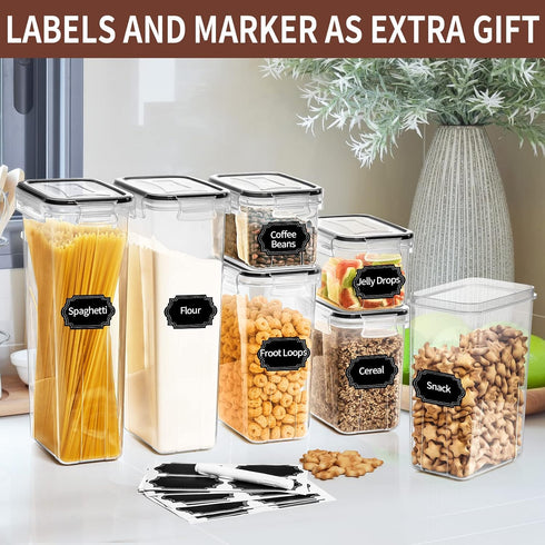 Set 24 PRAKI Airtight Food Storage Containers with Lids - PCS, BPA Free Kitchen and Pantry Organization, Plastic