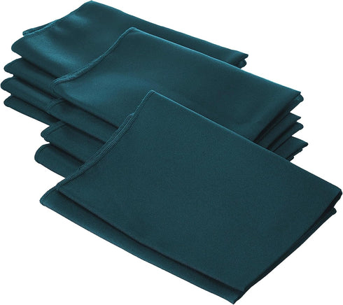 LA Linen 10-Pack Poly Poplin Napkin, 18 by 18-Inch, Teal Dark - Soft, Washable, Reusable, Stain & Wrinkle Resistant