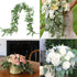DearHouse 5.5ft Seeded Eucalyptus Garland, Faux Eucalyptus Leaves Table Garland for Wedding Backdrop Decor