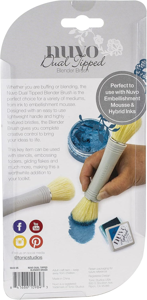 Tonic Studios Nuvo Dual Ended Blender Brush, 2/Pkg