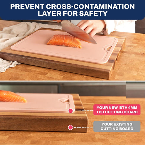 TPU Scratch-Resistant Cutting Board Mat - 14.5" x 9", More Durable Than Silicone, Flexible, Dishwasher Safe