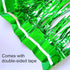 CHRORINE 2pcs 3ft x 8.3ft Green Tinsel Foil Fringe Curtains, Streamers Backdrop for Birthday Jungle Safari Party