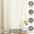 Melodieux Beige Semi Sheer Curtains, 84 Inches Long, 52" W x 84" L, 2 Panels for Living Room, Bedroom