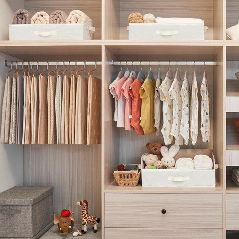 GRANNY SAYS Shelf Storage Baskets, Clothes Storage Bin, Organizer and Storage Bins, Jumbo Trapezoid Boxes, Pearl White,