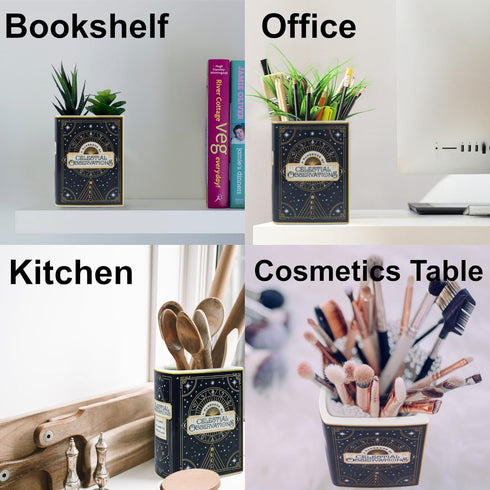 Ceramic Book Vase for Flowers, Small Book Flower Vase, Book Shaped Vase for Flowers, Modern Decorative Vase for Home