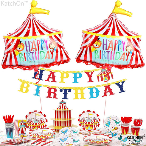 Katchon Circus Tent Carnival Balloons - Giant 30 Inch, Pack of 2, Carnival Theme Party Decorations